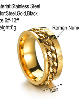 Roman Numbers Spinner Rings