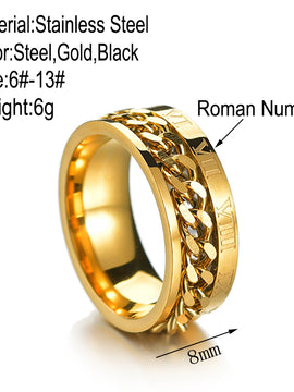 Roman Numbers Spinner Rings
